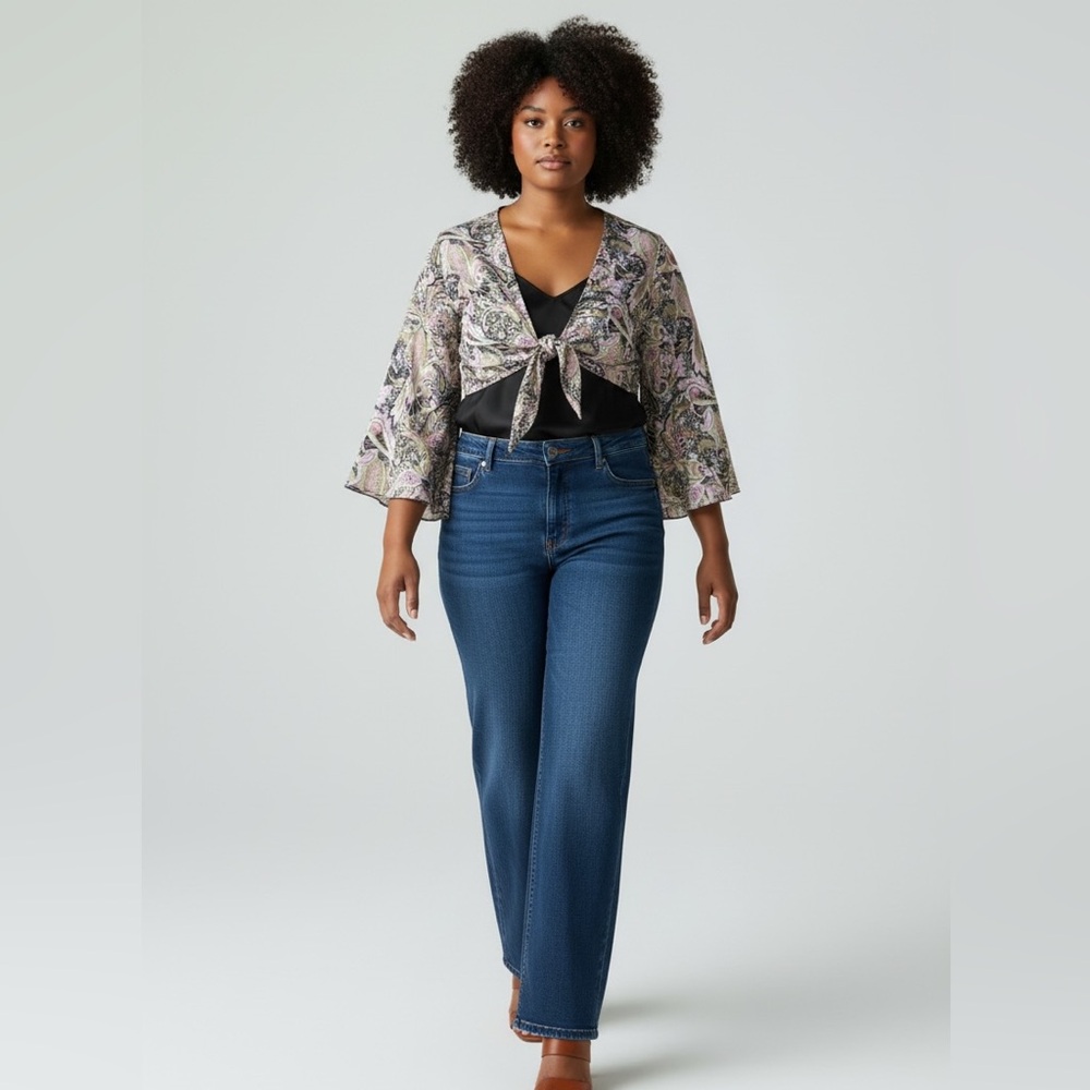 Y2k Tie Top Angel Flare Bell‎ Sleeve Crop Fairy Hippie 70s Festival Pink 3X